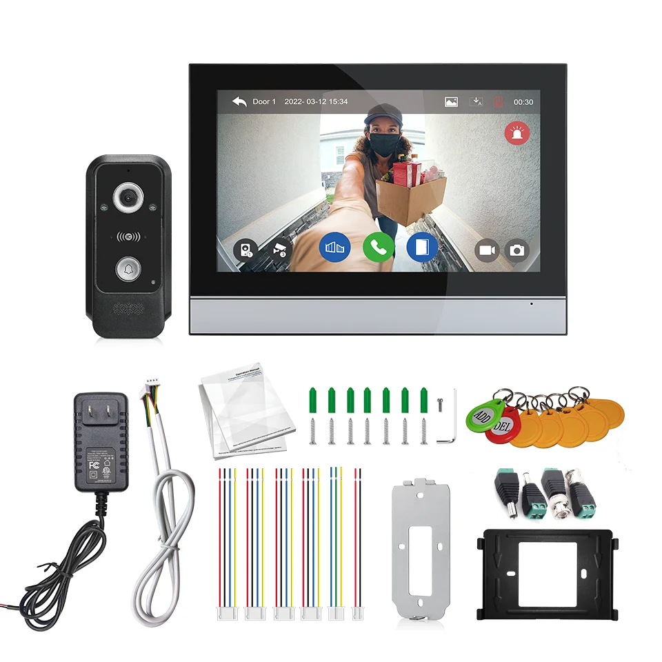 1080P 10 Inch Touch Screen Wifi Video Doorbell, Smart TUYA Home