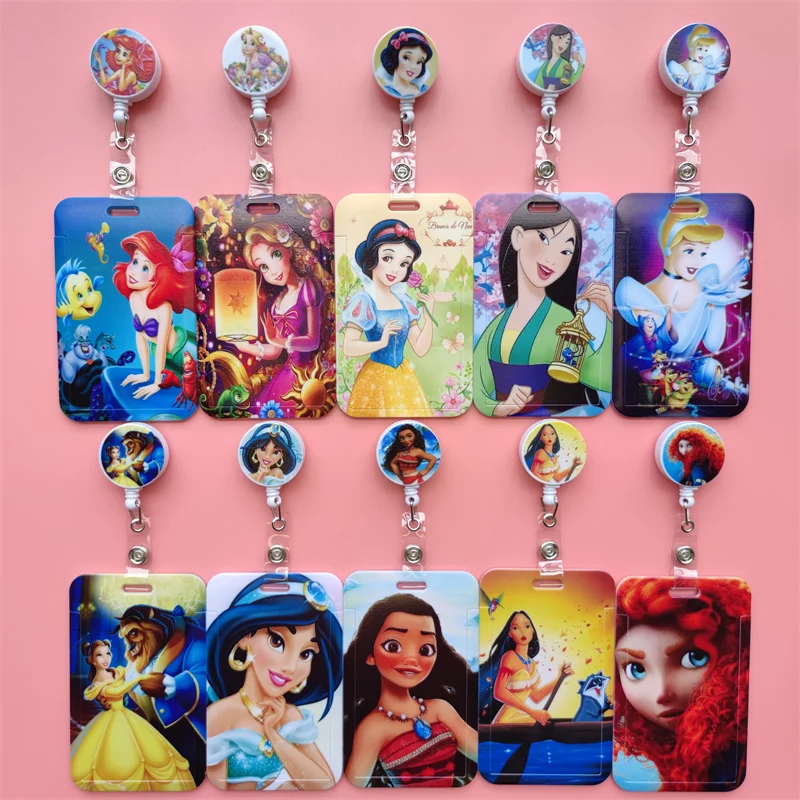 Disney Princess Retractable Id Name Card Holder Badge Luxury Credit Bus  Card Cover Student Nurse Cards Protectors - Card & Id Holders - AliExpress