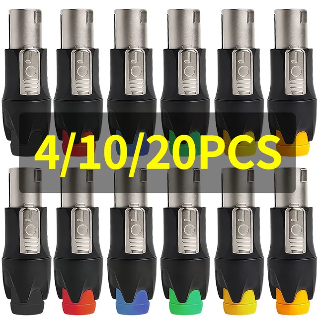4/10/20pcs Neutrik NL4FX Compatible 4-Pin Locking Connector - Professional Speaker Plug for Power Amp Audio Equipment 1