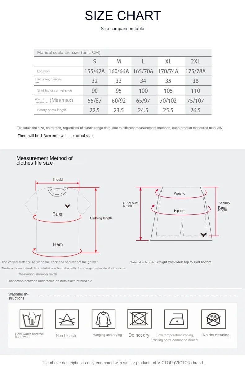 victor tennis fitness skirt sport Jersey Badminton clothing quick dry sports running women K-31302