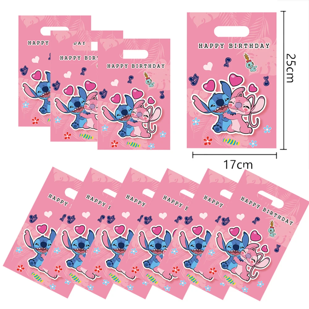 thumbnail image 1 of 10/20/30 piezas Disney Stitch Bolsa de regalo de plástico Bolsa de dulces para galletas con temática de Stitch en polvo Suministros de cumpleaños para niños Regalo para el hogar Decoración, 1 of 5
