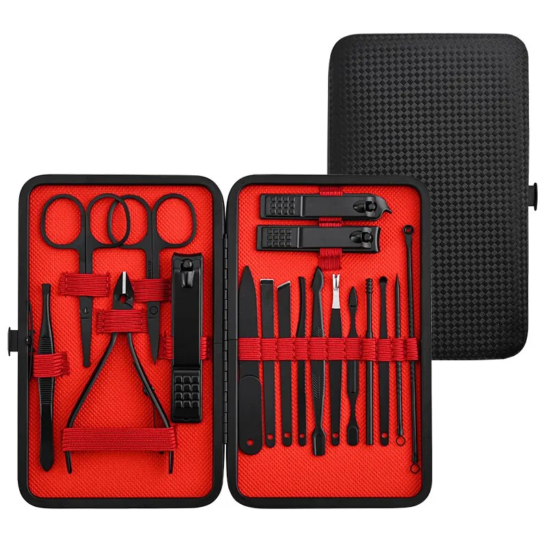 Nail Clipper Set Nail Care Kit Beauty Set Manicure Pedicure Kit Manicure Nail Clipper Set Manicure Sets Manicure Set Nail Clippers Kit Nail Clipper Nail Clippers Home Nail Clipper Set Black Nail Clipper Set Beauty In 18-Piece Pu Box To Remove Dead Skin Portable