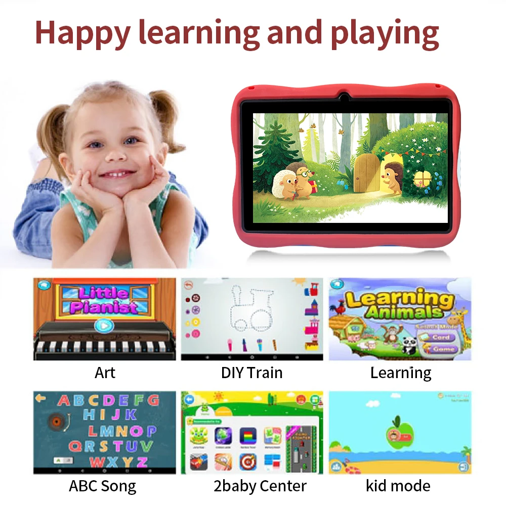 Kids Tblet  4GB RAM 64GB ROM Android 9 Dual Cameras supporting Learning and Educational games IPS 1024 * 600 Display screen 5