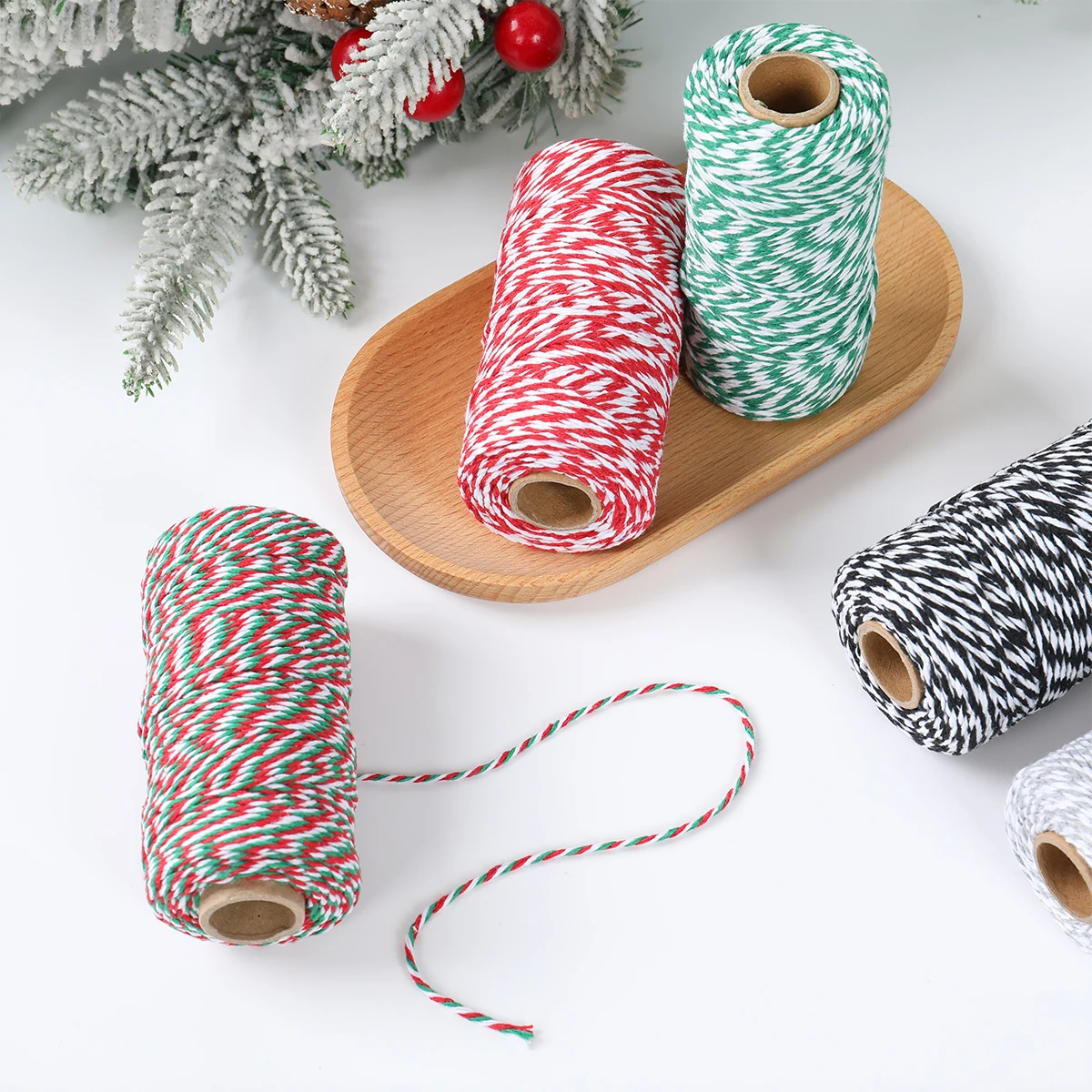 Festive Christmas Twine for Holiday Gift Wrapping & Home Decoration