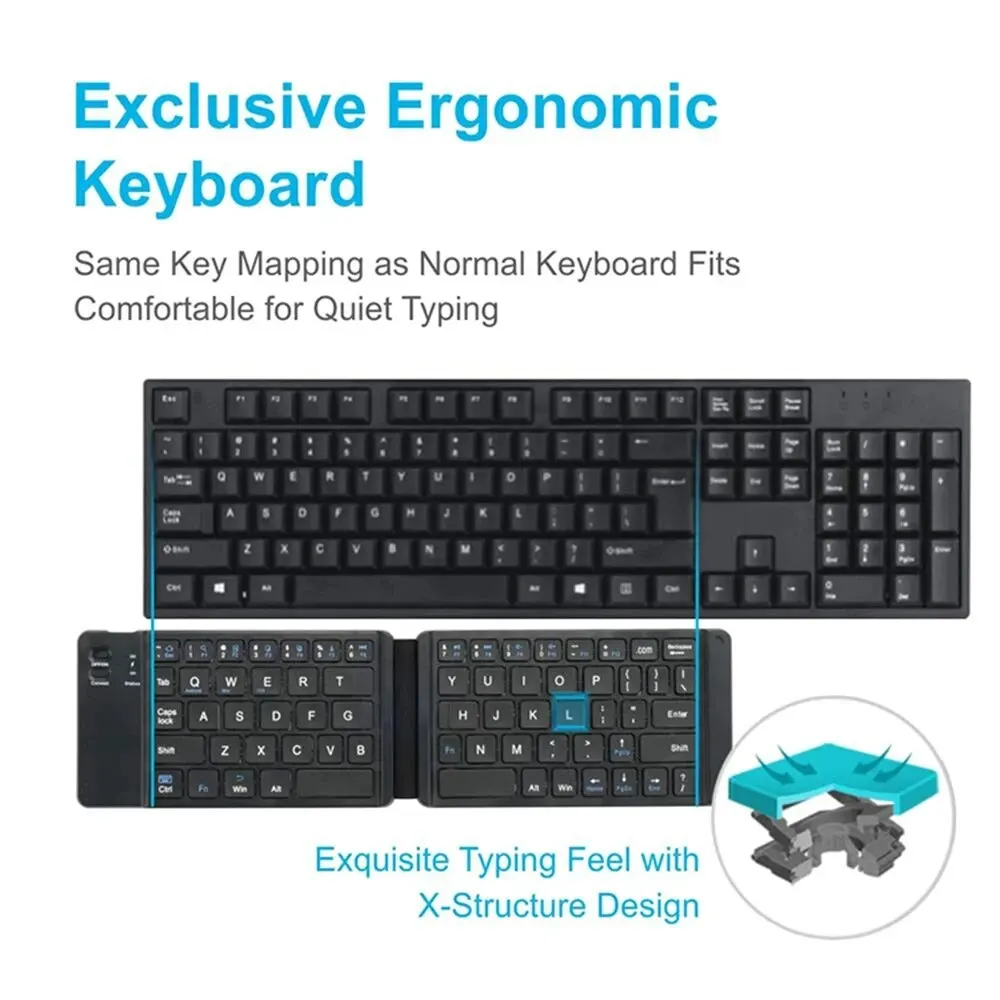 Wireless Keyboard Folding Bluetooth Keyboard for IPAD Mobile Tablet Notebook