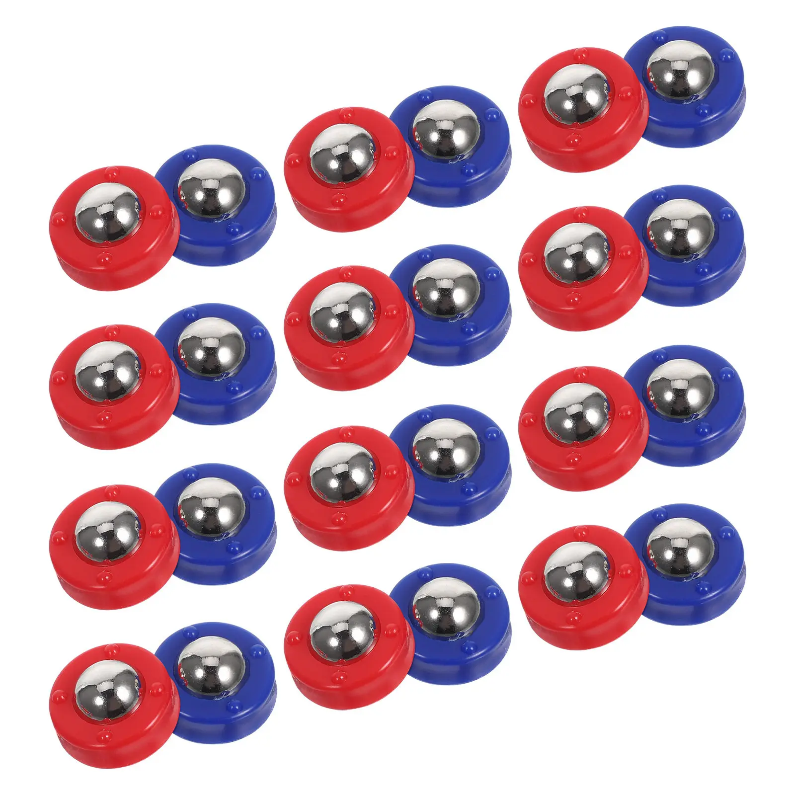 24Pcs 셔플보드 퍽 미니 플라스틱 스틸 롤러 탁상용 컬링 게임 교체 용품 셔플보드 퍽