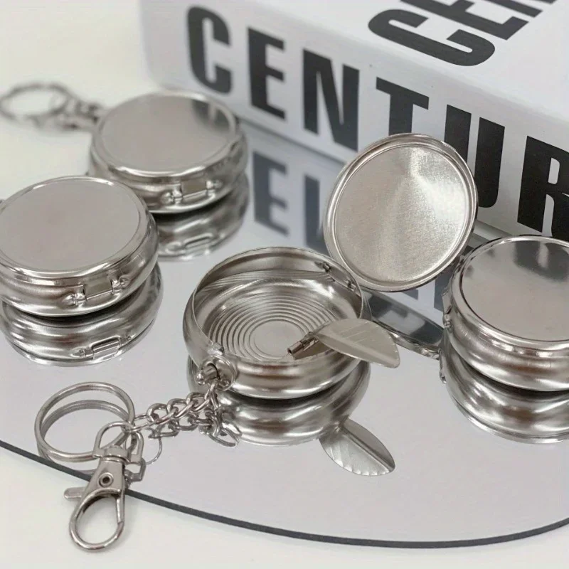 Portable Mini Ashtray Stainless Steel Key Chain Cigarette Pocket Vehicle Ashtray portable ashtray cigarettes ashtray silicone ashtray stainless steel ashtray metal ashtray air purifier ashtray wood ashtray ceramic ashtray