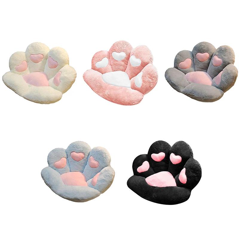 곰 발 하트 모양 세미 커버 쿠션, 사무실 좌석 쿠션, 레이지 소파 1 개, 고양이 발, 학생 쿠션 1 개