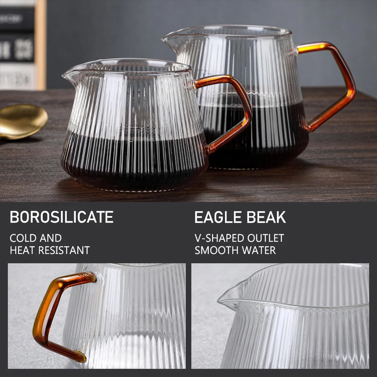 كوب قهوة زجاج مقاوم للحرارة 400 مل