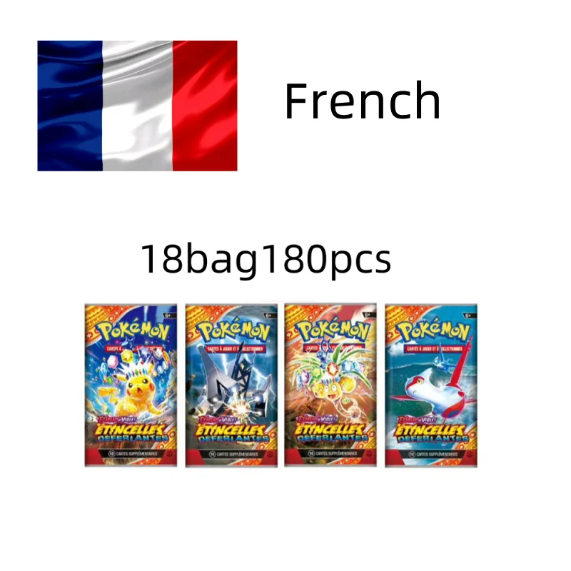 360Pcs French Pokemon Card Prismatic Evolutions Surging Sparks SCARLET VIOLET 151 Pokémon Booster Battle Transaction Card Gifts