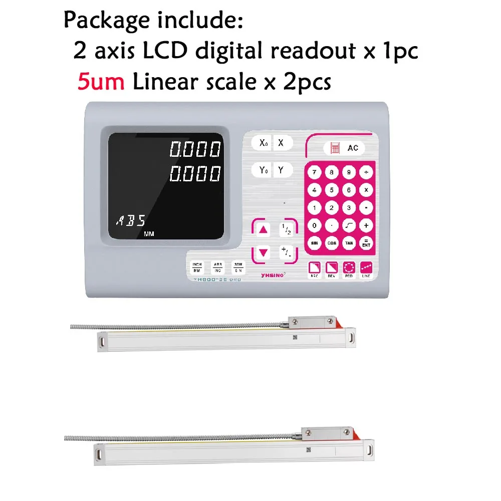 5um Digital Readout 3Axis Linear Scale DRO Encoder CNC Milling 200&350&500MM 