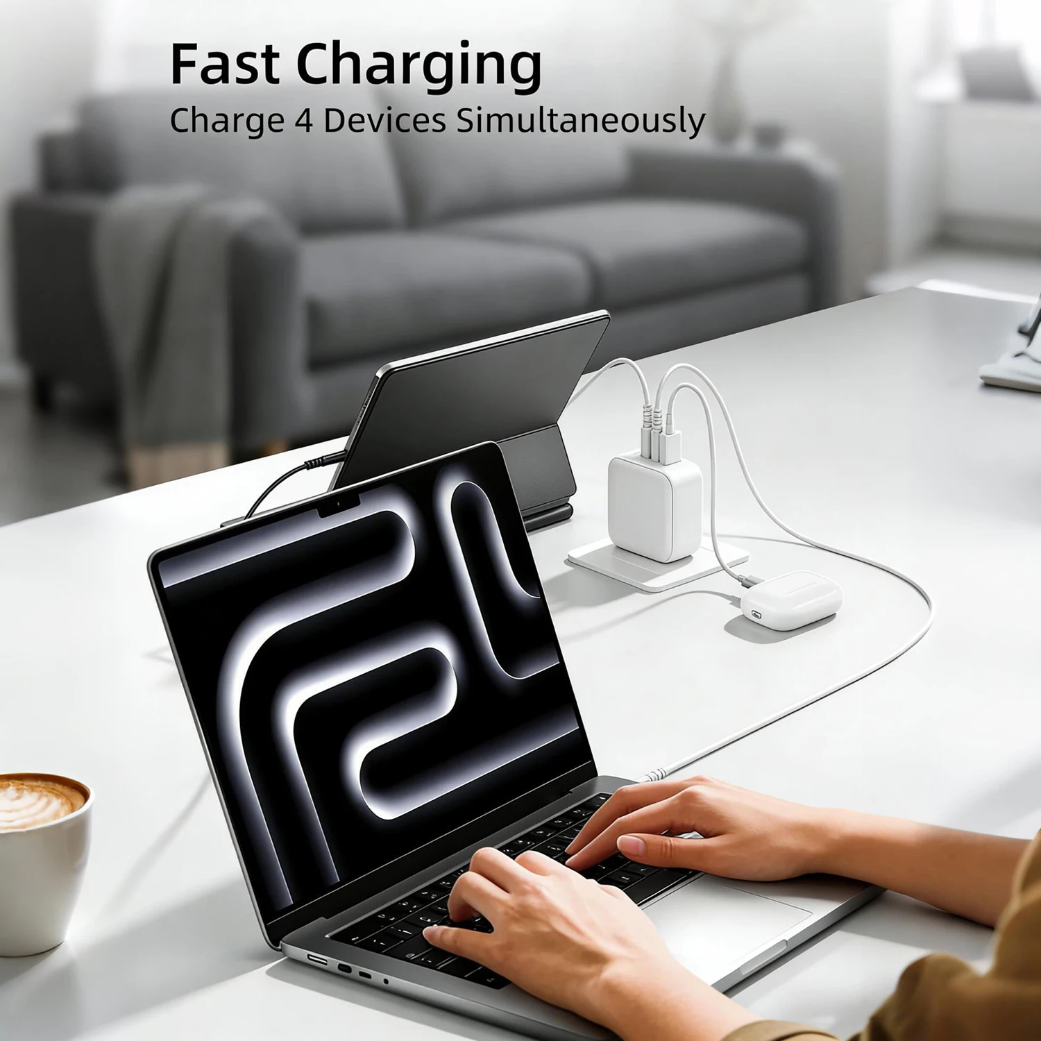 High-Power GaN Charger with PPS PD USB A+C Fast Charging Capability