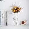 Creative Dice Shape Ceramic Vase Desk Decoration Flower Arrangement Artificial Flowers Decorative Vases Room Aesthetic Decor 3