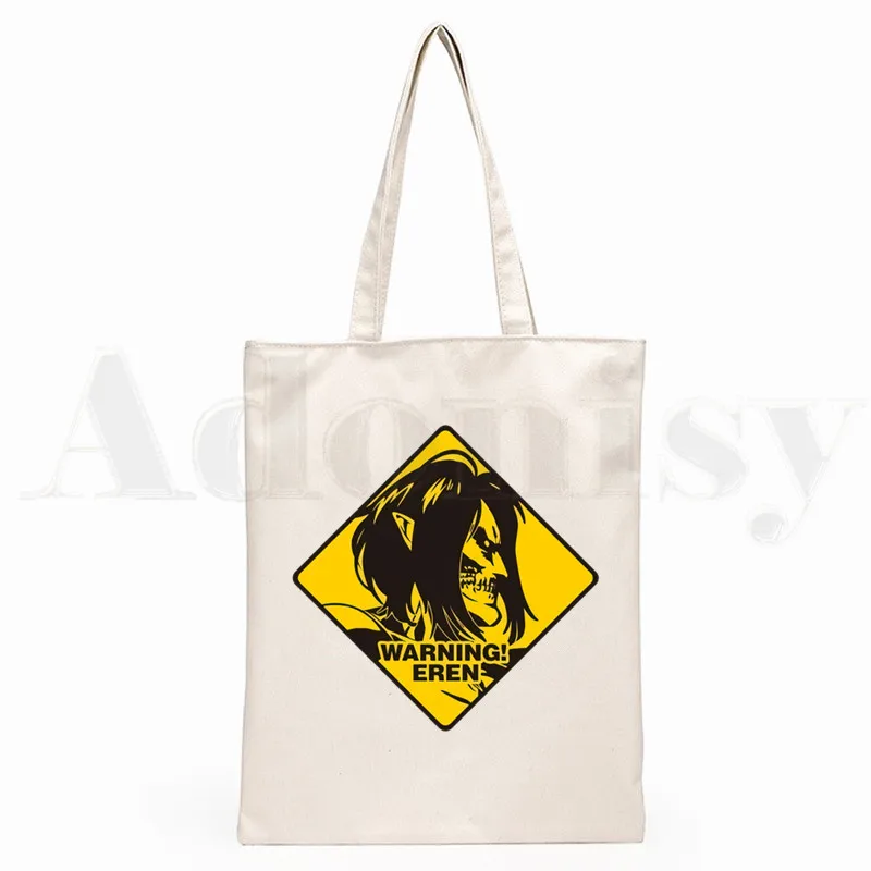 Attack On Titan Japanese Anime Shingeki No Kyojin Hipster Cartoon Print Shopping Bags Girls Fashion Casual Pacakge Hand Bag