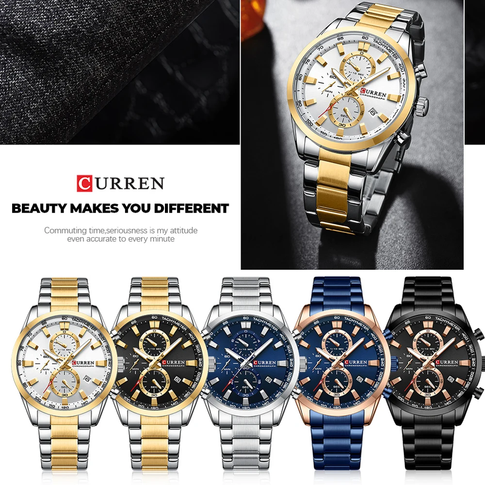 Curren New Fashion Herren uhren Top-Marke Luxus Sport uhr Männer Quarz Datum Uhr wasserdichte Armbanduhr Chronograph Uhr Mann