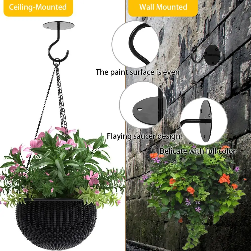 Premium Heavy Duty Metal Ceiling and Wall Hooks for Hanging Bird Feeders, Planters, Lanterns, and Artworks
