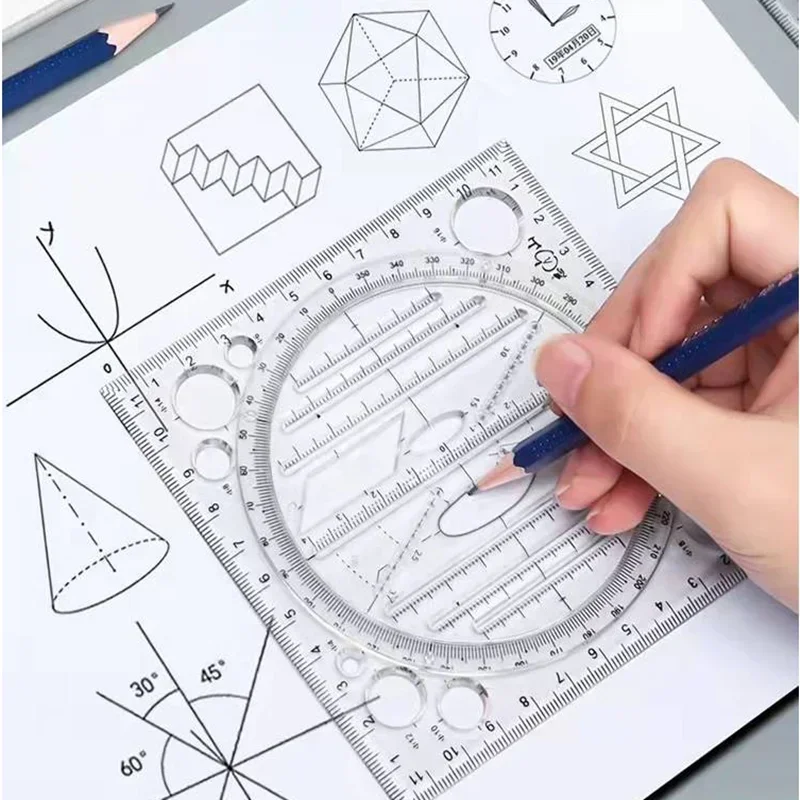 

Transparent Rotary Multifunctional Ruler Quickly Draw Round Geometric Figure Drawing Ruler Function Template Artifact Ellipse JL