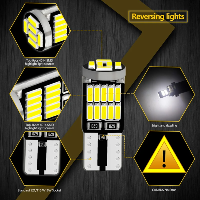 AILEO 2/10Pcs W5W T10 Led ���� Canbus 4014 6000K 168 194 Led �ڵ��� ���׸��� �� ���� ��ȣ�� �� ��ȣ ���� �ڵ� 12V