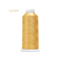 High-Quality 120D/2 Polyester Embroidery Thread - 4,000 Meters - 80 Vibrant Madeira Colors (1670 Gold)