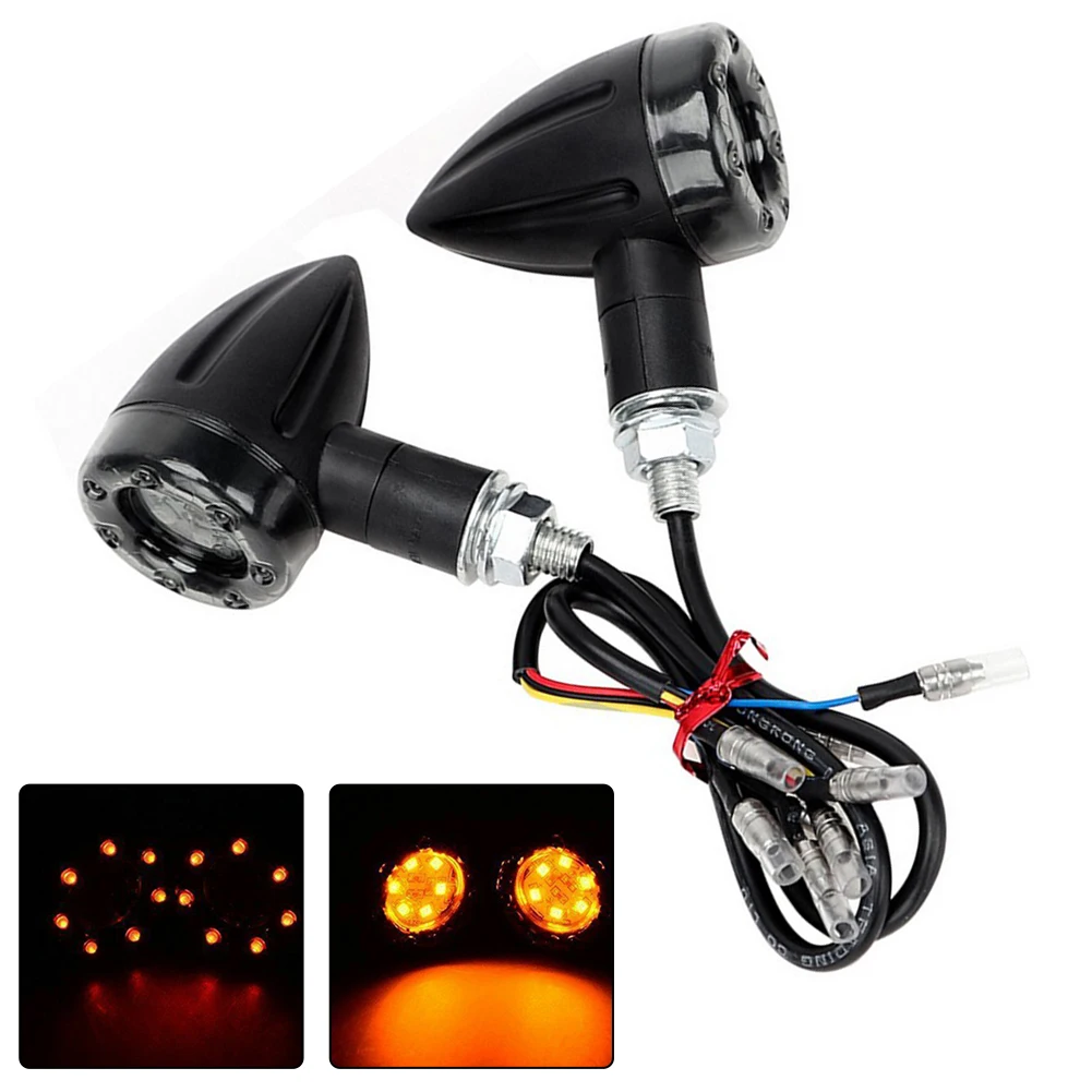 

2Pcs Motorcycle 12V LED Turn Signal Indicator Light Conical 13LED Two-color Motorcycle Turn Indicator Horn Lamp Universal