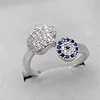 Trendy 925 Sterling Silver Evil Eye Crystal Adjustable Rings For Women Party Fashion Jewelry Anniversary Gift Wholesale 3