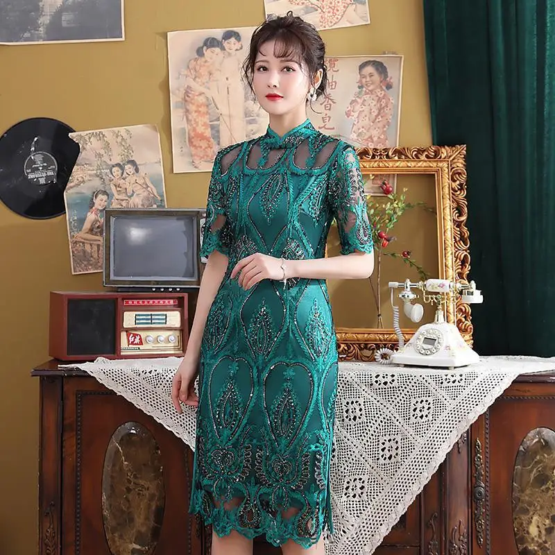 

Mom Summer Improved Dress New Youth Lace Dress Women