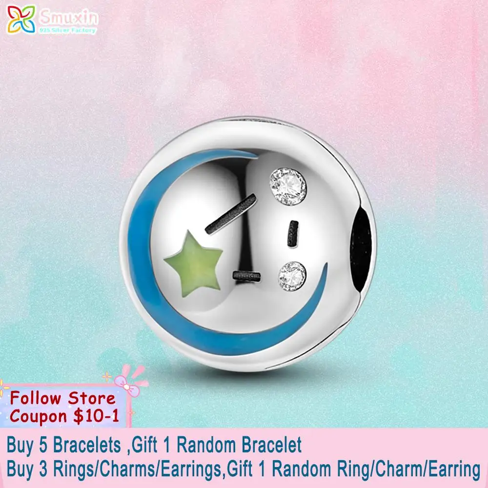 

Smuxin 925 Sterling Silver Beads Starry Night Clip Charm fit Original Pandora Bracelets for Women DIY Jewelry Making