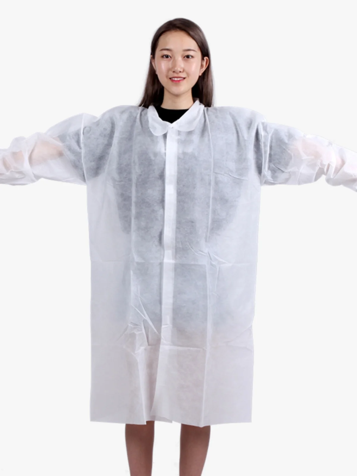 Disposable Thiened Non-woven White Lab Coat Work orm for Restaurant Phary Dust-proof Isolation Suit Experiment Coat