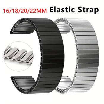 Stainless Steel Elastic Strap 16mm 18mm 20mm 22mm Metal Expansion Bracelet for Xiaomi Huawei Samsung Galaxy Smart Watch Band