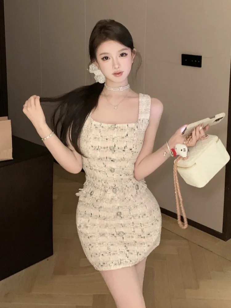 High-Quality-Korean-Sweet-Small-Fragrant-Tweed-Dresses-For-Women-2024 ...