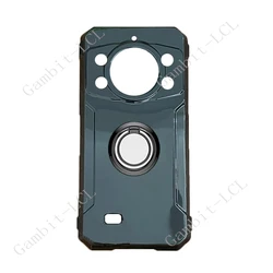 Rugged Back Ring Holder Bracket Phone Case - TPU Soft Cover for Cubot KingKong Series (Ring Case Black)