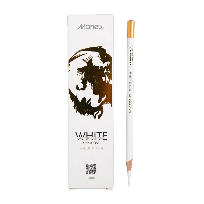 Sketching Pen Set 4MM Sketch White Charcoal Pen High-gloss Pencil Set Student Painting Soft Charcoal Art Supplies Durable and Not Easy To Break