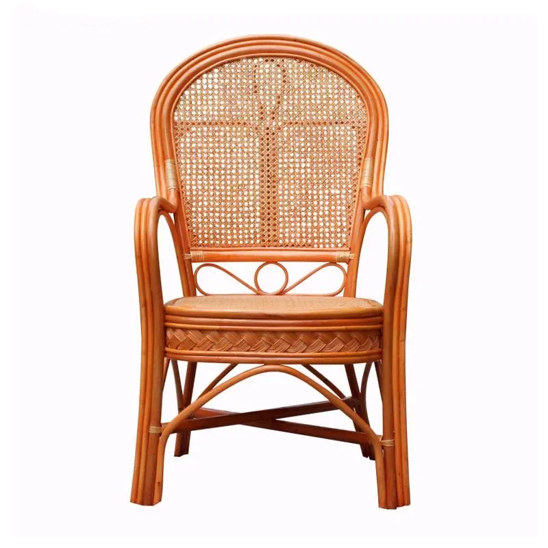 

Rattan Chair High Back Outdoor Leisure Balcony Office Mahjong Chair Indonesian Natural Single Real Rattan