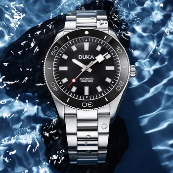 DUKA 남성용 기계식 시계, 럭셔리 오토매틱 시계, 사파이어 미러, 스테인레스 스틸 스포츠, 10Bar 방수 시계, 40mm