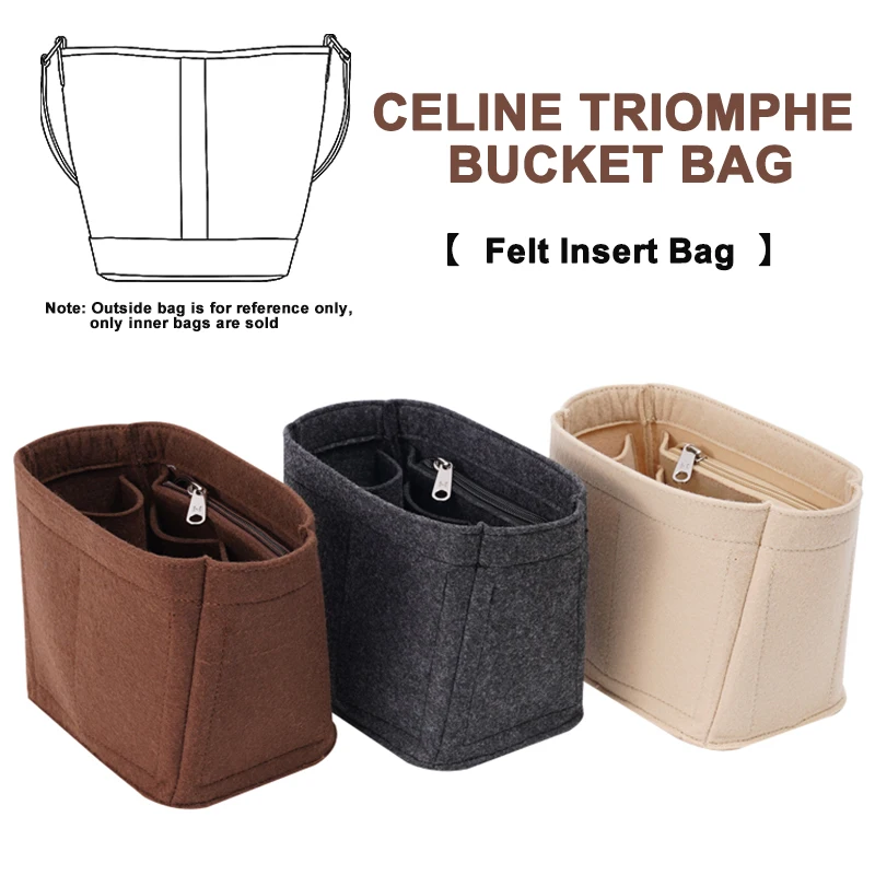 

EverToner For Triomphe Bucket Felt Insert Bags Organizer Cosmetic Bag Handbag Shaper Bag Makeup Travel Inner Purse