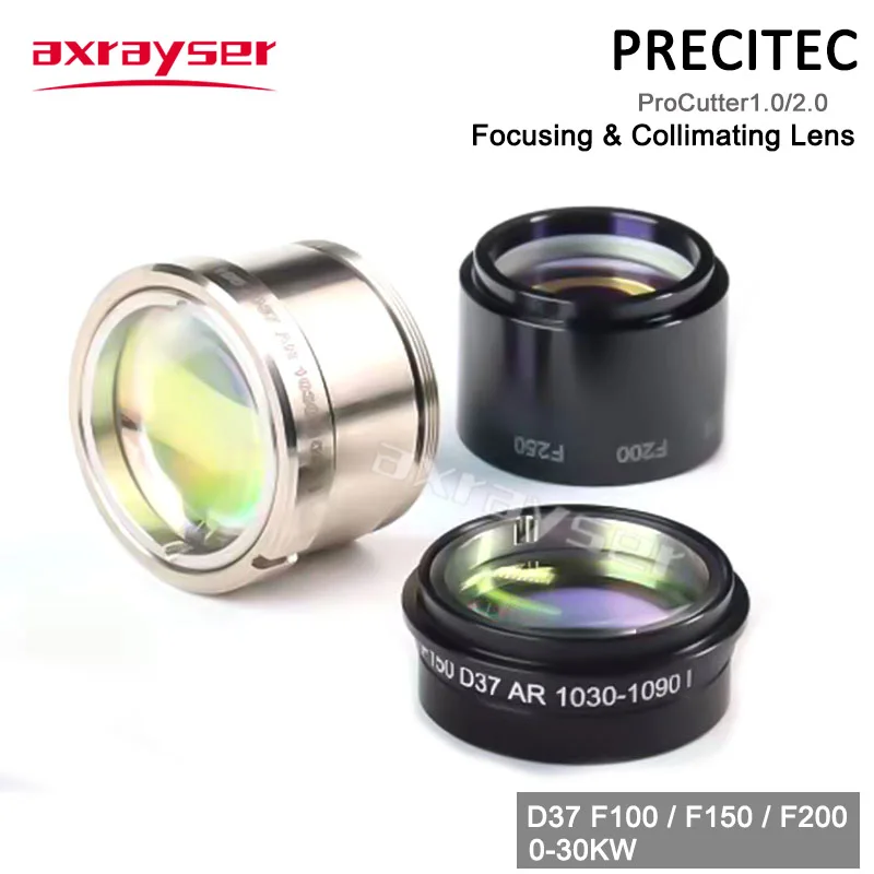 Precitec 거치대 프로커터 포함 초점 렌즈, 라이트커터, HPSSL D30 D37 F100/150/200 AR 1030-1090 파이버 레이저 커팅 헤드 부품