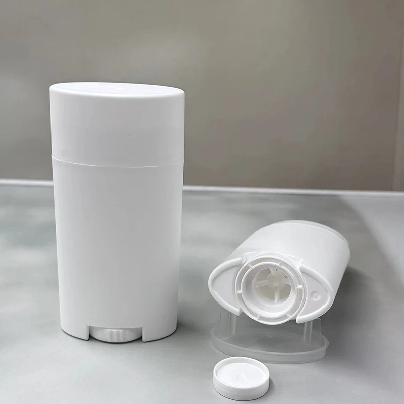 Refillable bottle 75g refillable perfume deodorant containers empty lip balm tube plastic white portable cosmetic lipstick tubes