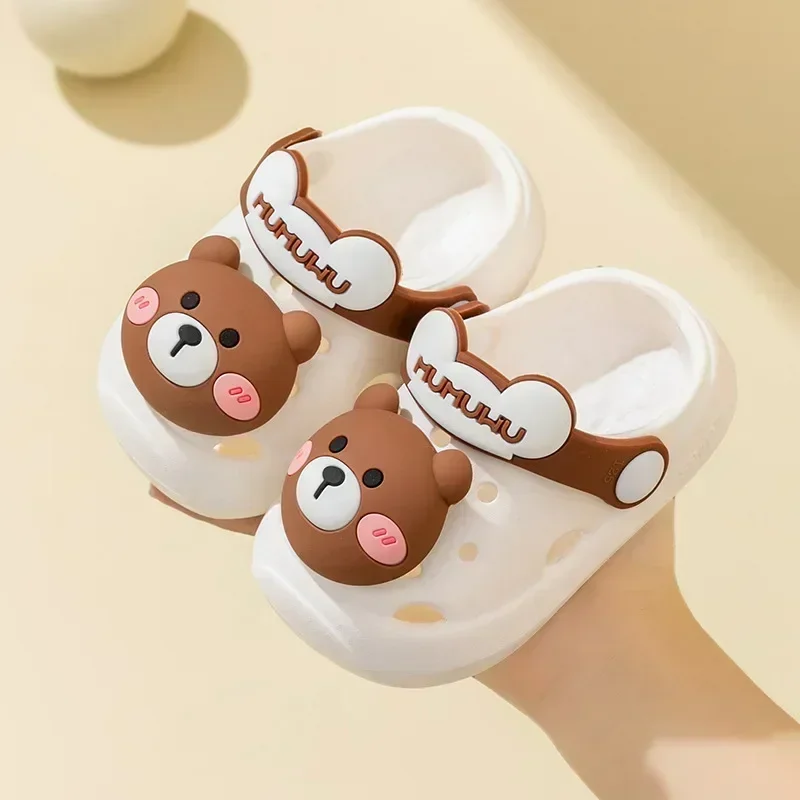 Cute Flowers Baby Girls Slippers Summer Cute Princess Garden Clogs Shoes for Kids Soft Non Slip EVA Toddler Children Beach Shoes