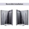 Corner Showers Door 34 in.D X 34 in. W X 72 in. H, Enclosure with Shower Base, with 1/4" Tempered Glass Shower Doors 2