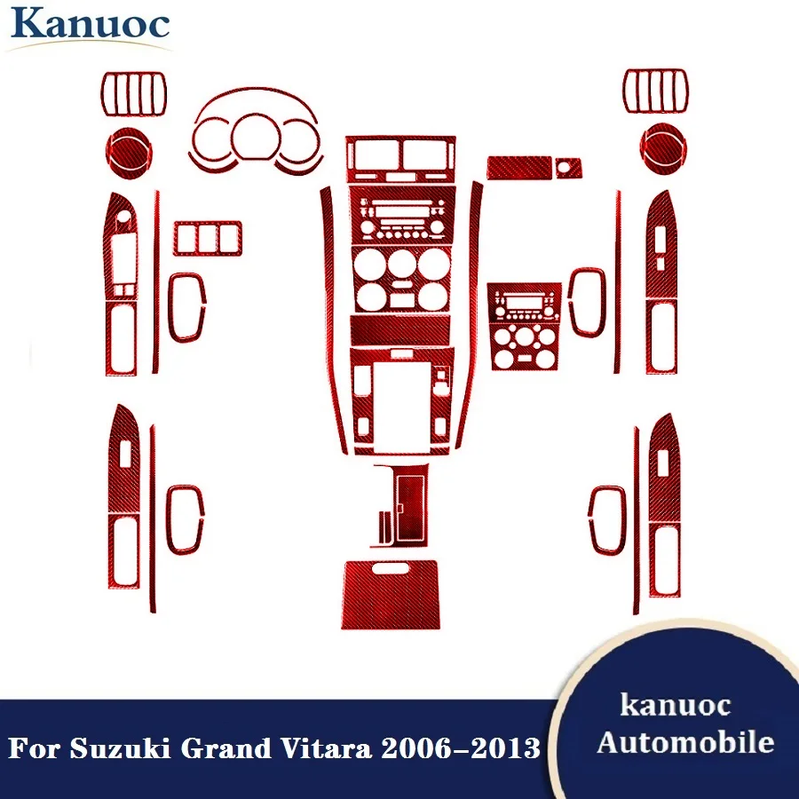 Carbon Fiber Red Stickers Car Interior Decorative Accessories For