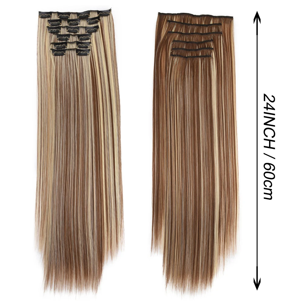 Clip In Hair Extensions Hairpieces 6Pcs 16Clips for Women hair extensions