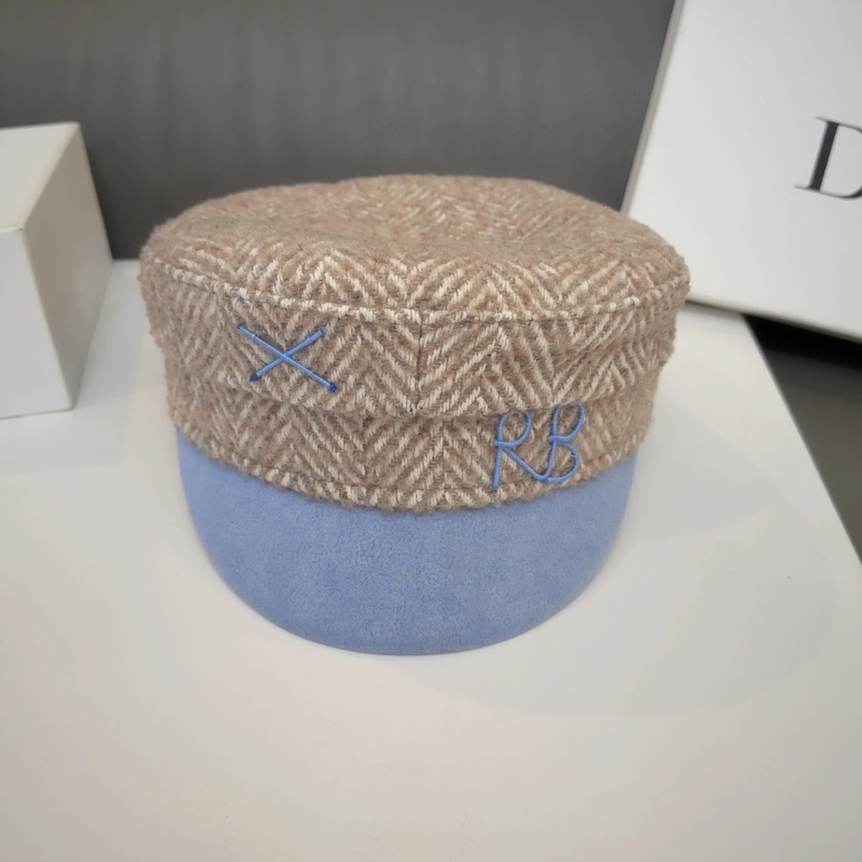 Cotton Newsboy Cap Brand Designer Autumn Winter Warm Newsboy Caps Herringbone-wool Baker Boy Cap Patchwoek Flat Caps