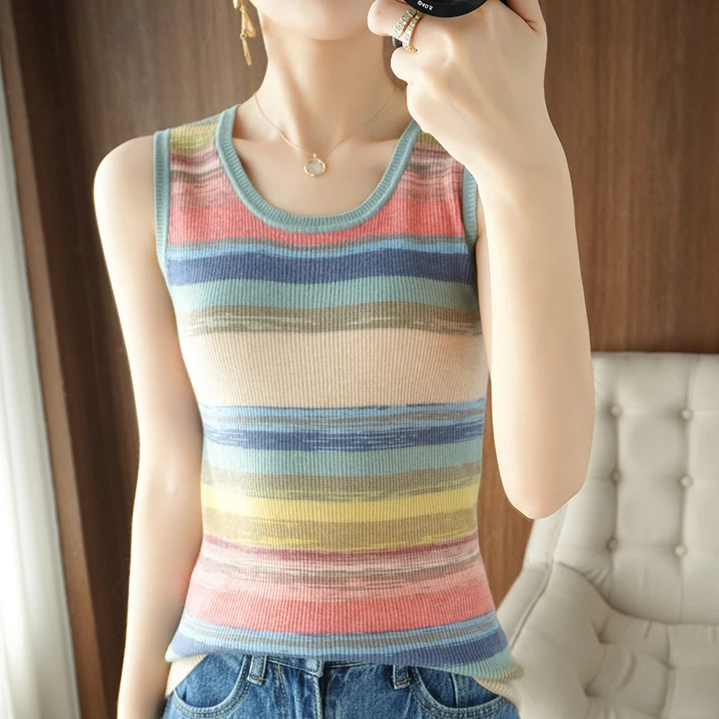 

Женский шерстяной жилет, элегантный шерстяной пуловер без рукавов в Корейском стиле, 2022