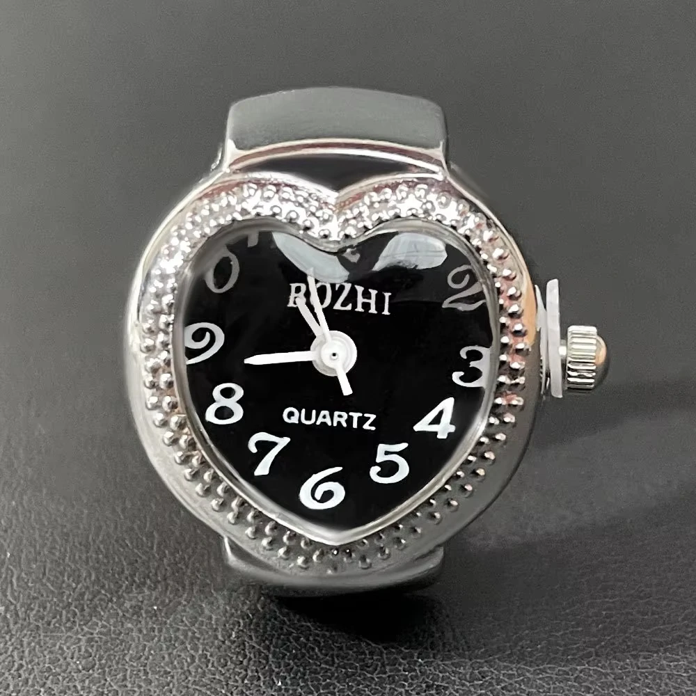 Alloy Shell Love Quartz Arabic Digital Dial Fashion Men's And Women's Ring Watch Compact quartz watch digital watch ring watch digital wristwatch fashion couple watches