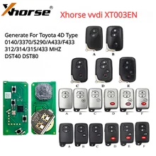 Xhorse 도요타용 범용 원격 키, 렉서스 4D-71, 4D-74, 40 비트, 80 비트, VVDI CN으로 생성, VVDI XTS003CH, 0140, 3370, 5290, A433