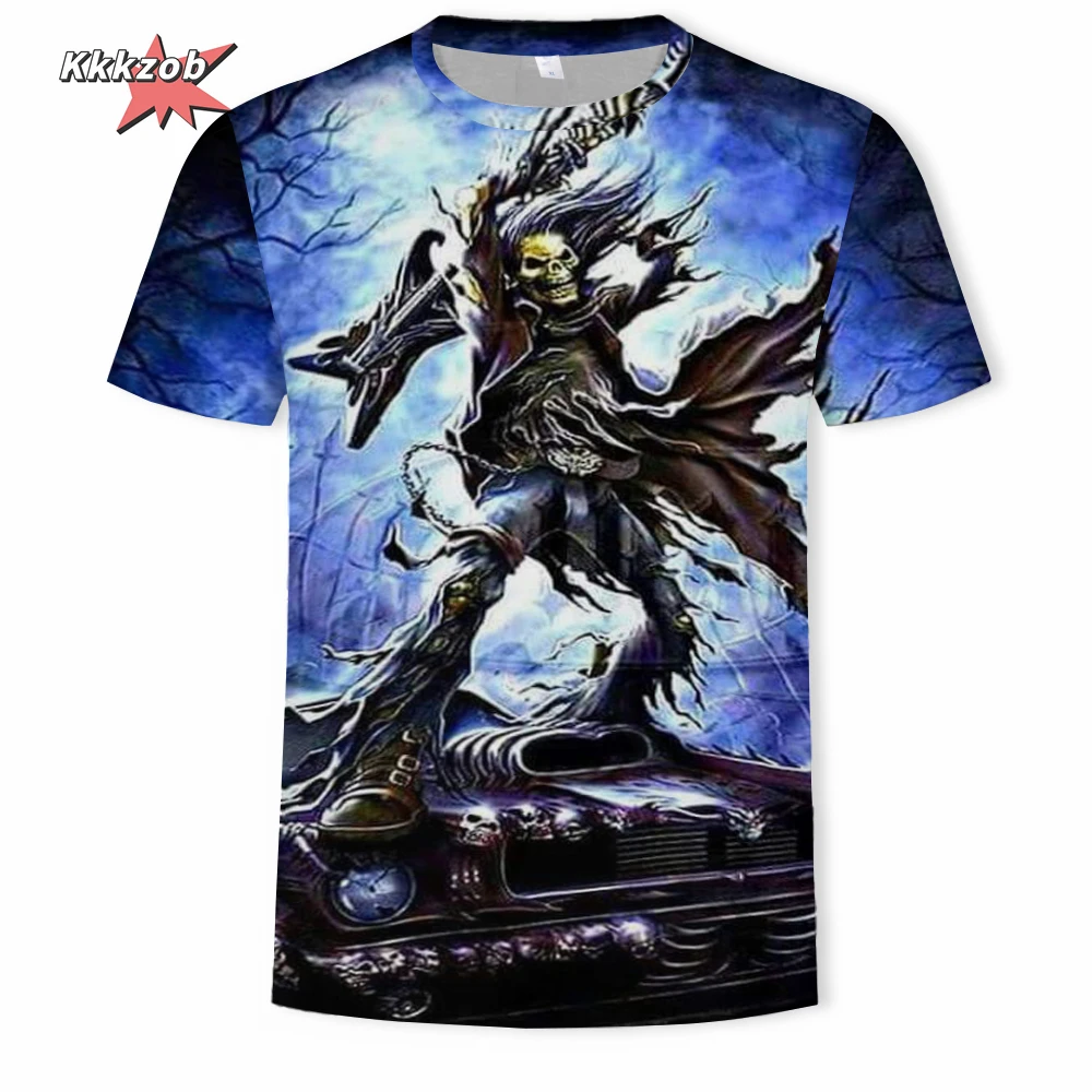 Gothic Skull T-Shirt - 3D Printed Casual Short Sleeve Top