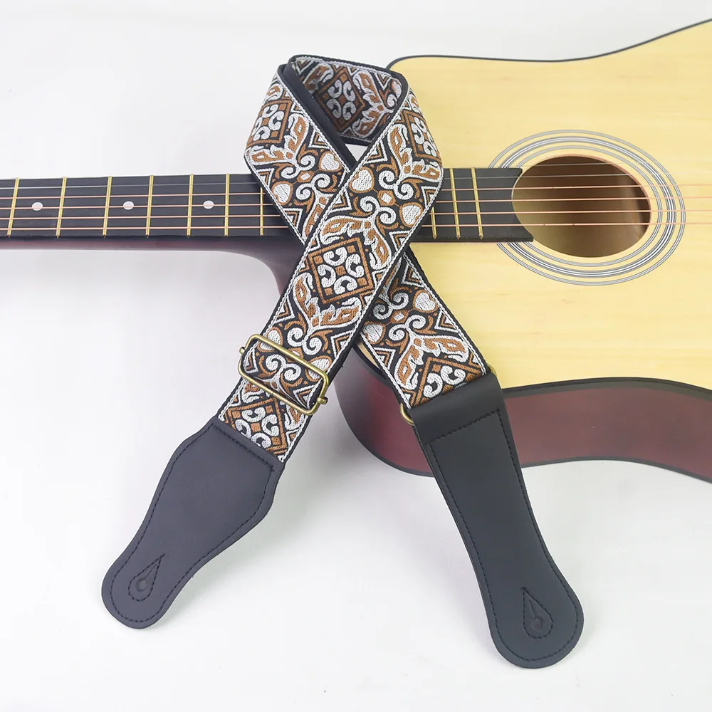 Embroidered Ethnic Style Adjustable Guitar Strap