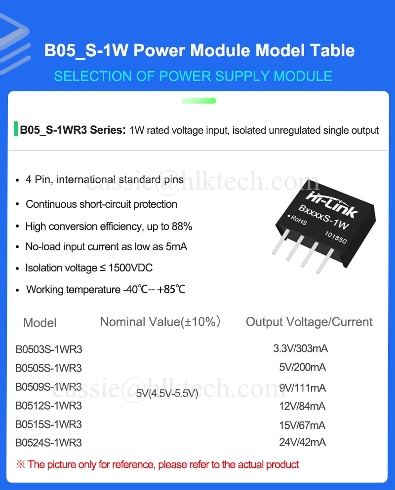 HiLink B0505S-1WR3 10pcs/lot B0512S-1WR3 B0515S-1W SIP-4 5V To 5V/12V/15V IC Isolation Power Module Integrated Circuits 5V 200mA power supply