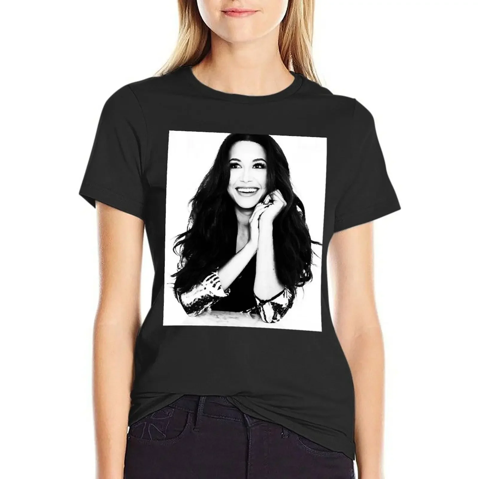 

Футболка женская Naya Rivera с цветовым рисунком, милая Свободная майка с графическим оформлением