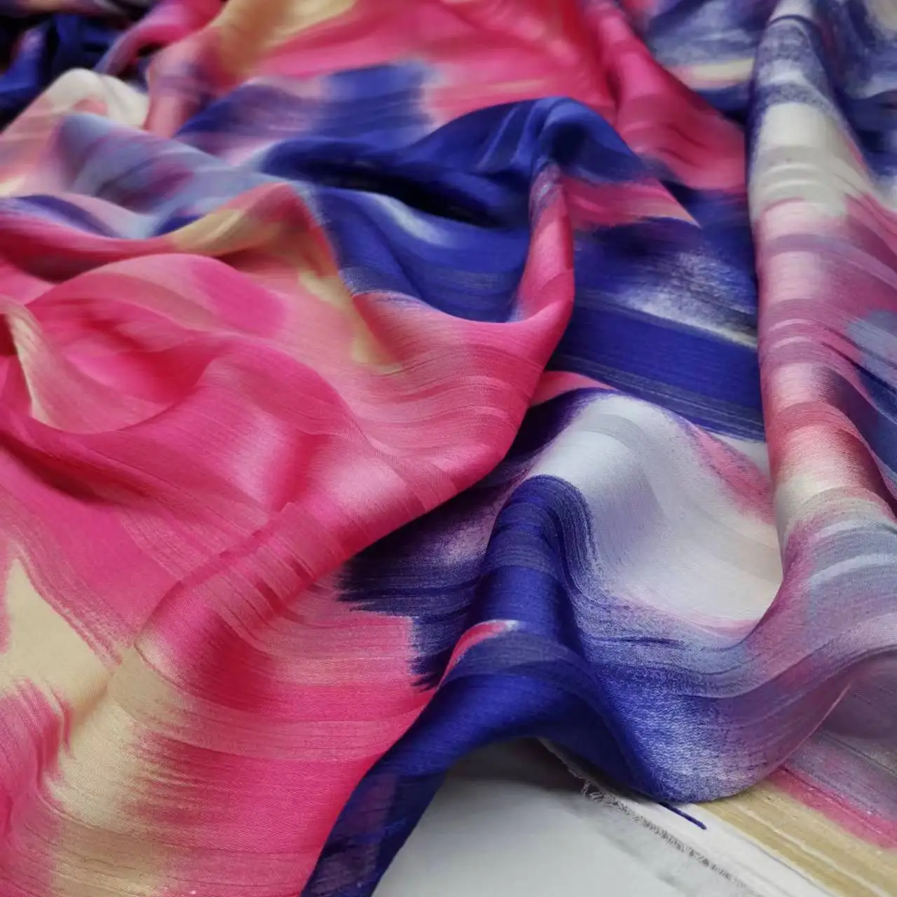 Digital Print Colorful Magic Chiffon 50D Fabric Ombre Dress Beach Shawl  Material